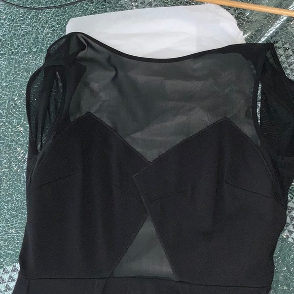 Marciano black bodycon dress with mesh inserts - Picture 3 of 6